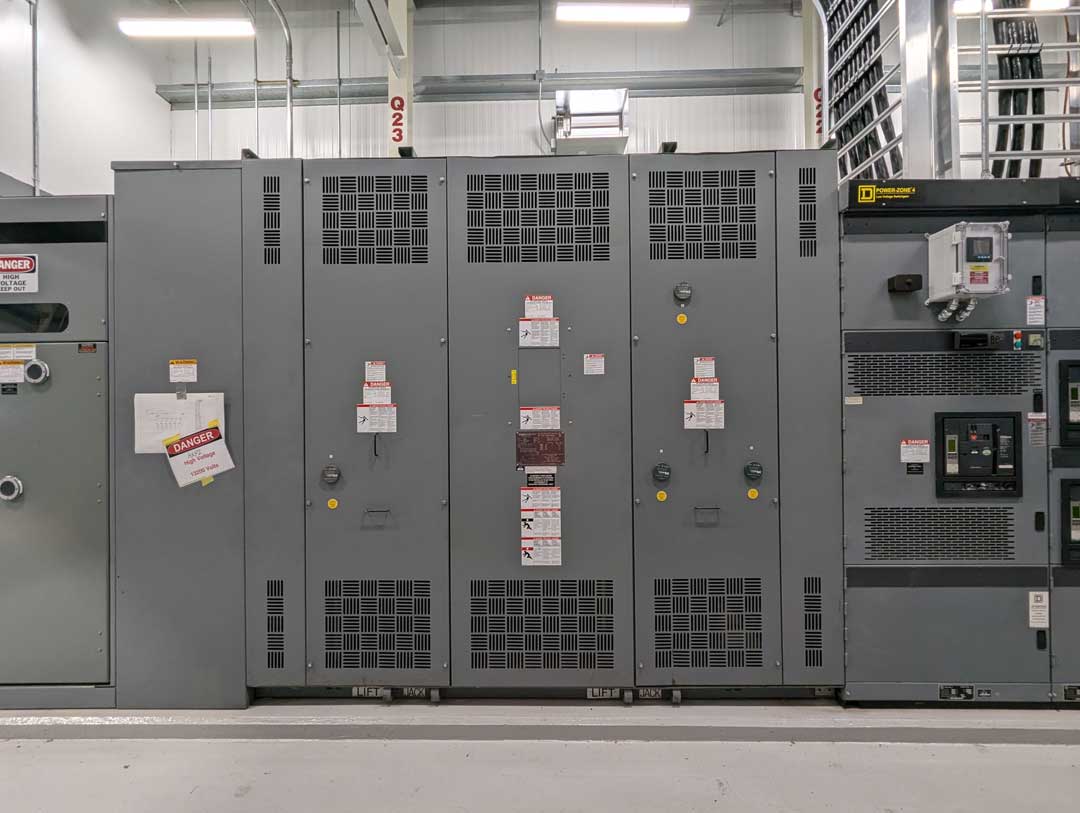 electrical transformer - newer unit inside - hill electric